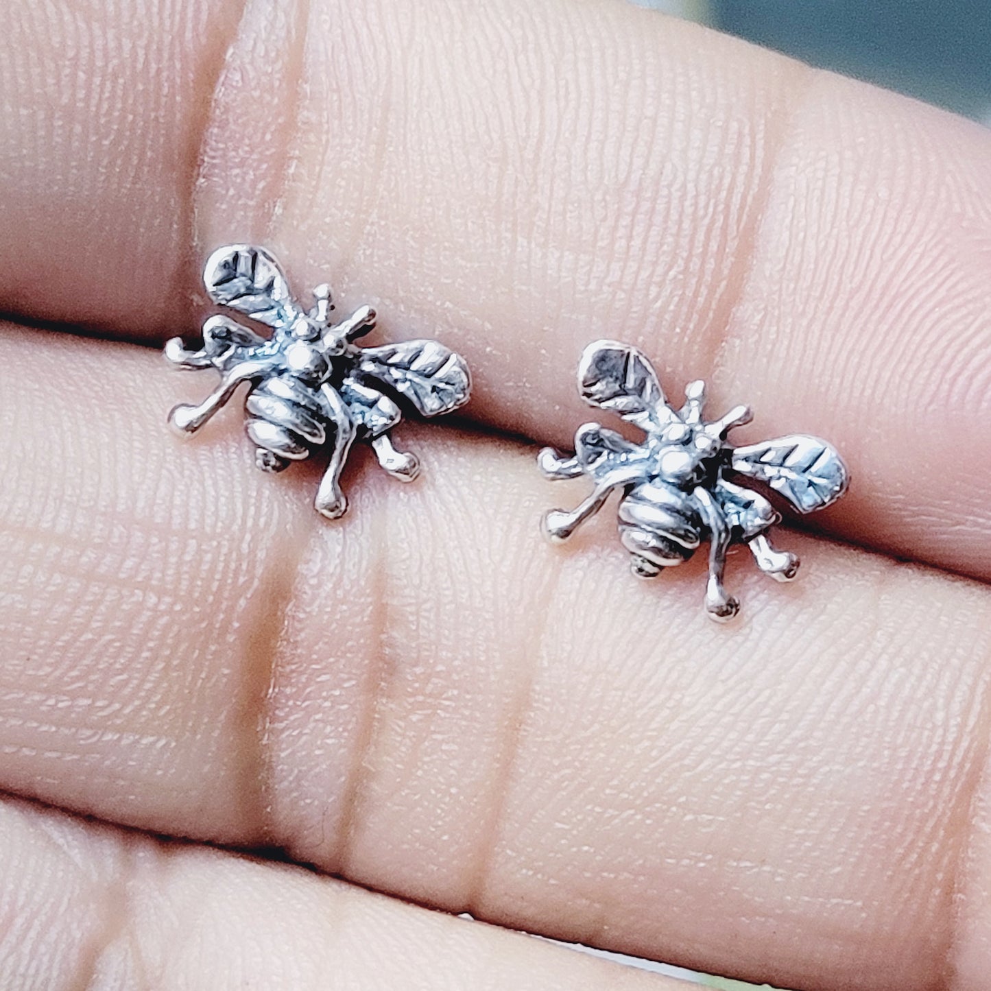 Sterling Silver Queen Bee Earrings