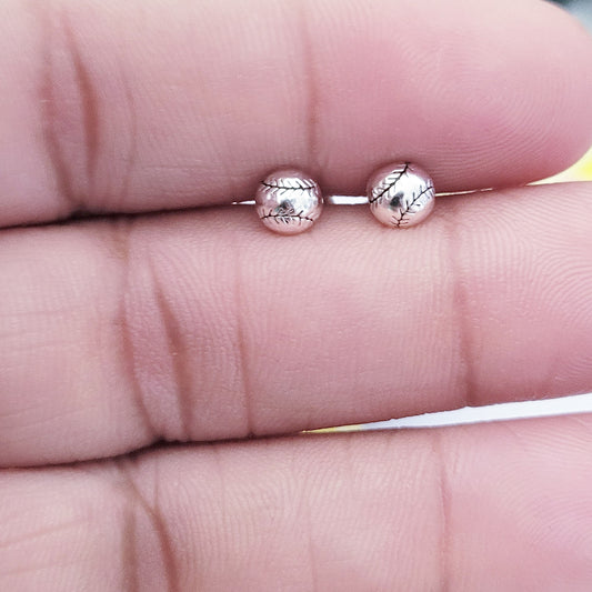 Sterling Silver Baseball Studs