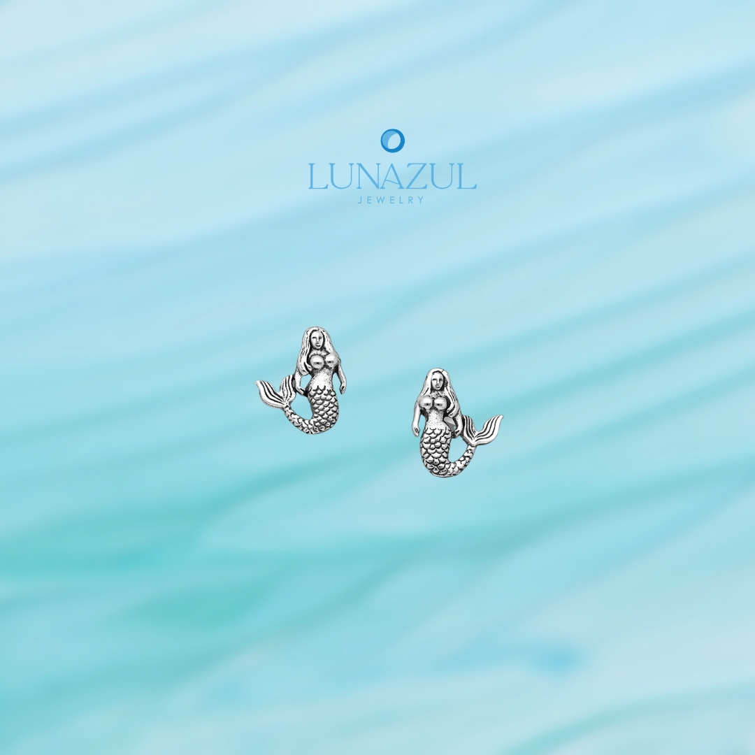 Sterling Silver Oxidized Mermaids Earrings